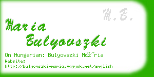 maria bulyovszki business card